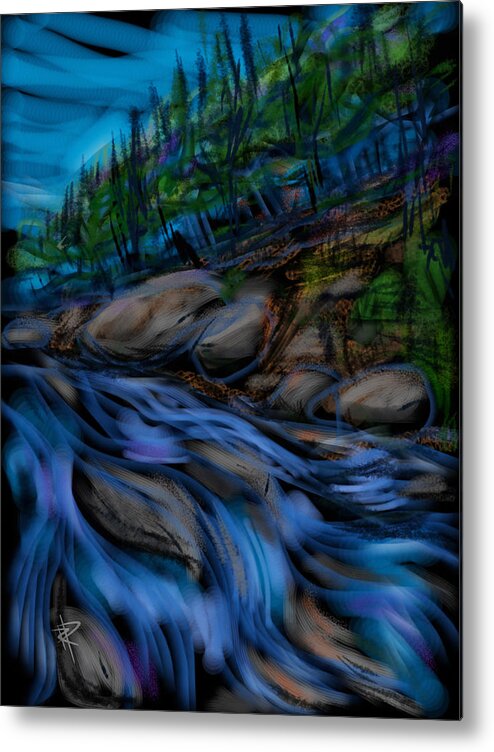 Stream Metal Print featuring the mixed media New England Stream by Russell Pierce