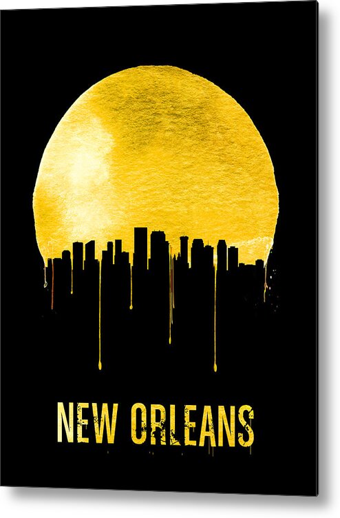 New Orleans Metal Print featuring the painting New Orleans Skyline Yellow by Naxart Studio