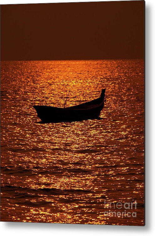 Boat Metal Print featuring the photograph Ngapali Burma 224 by Per Lidvall