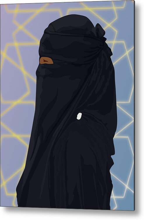 Muslim Metal Print featuring the digital art Niqabi Center by Scheme Of Things Graphics