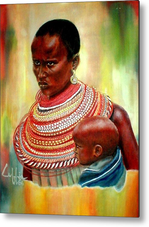 Maasai Metal Print featuring the painting Not My Son by G Cuffia