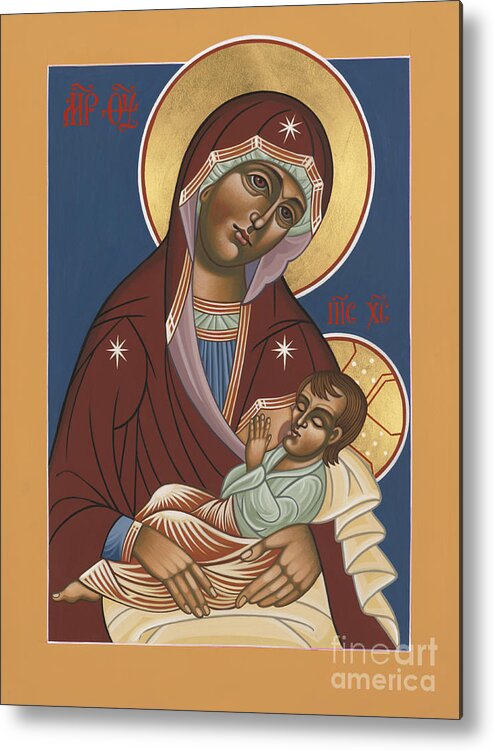 Nursing Icon Of The Mother Of God Metal Print featuring the painting Nursing Icon of the Mother of God 174 by William Hart McNichols