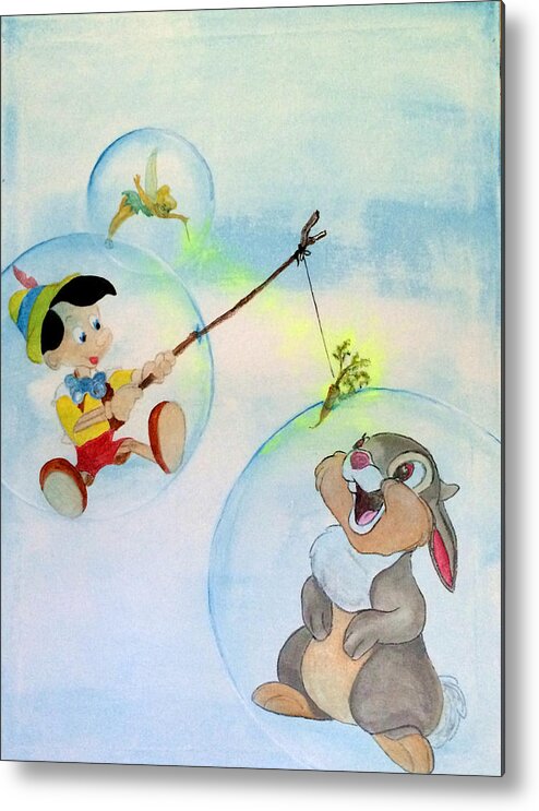  Metal Print featuring the painting Old Disney Characters by Tony Storino