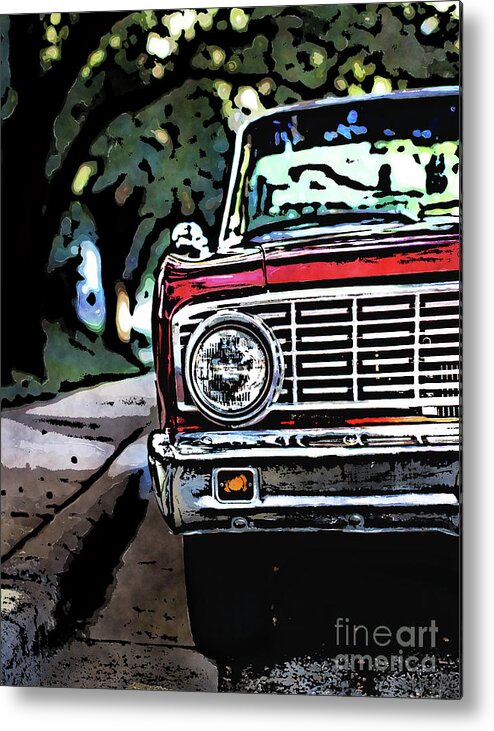 Old School Metal Print featuring the digital art Old School Automobile Chrome by Phil Perkins