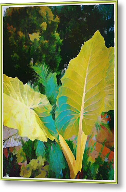 Palm Metal Print featuring the painting Palm Branches by Mindy Newman