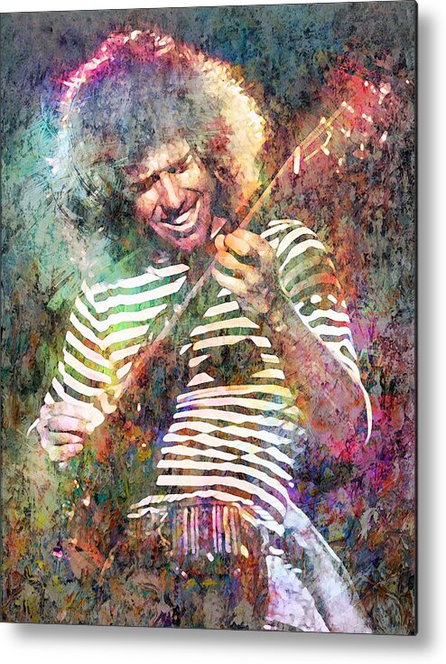 Pat Metheny Metal Print featuring the mixed media Pat Metheny by Mal Bray