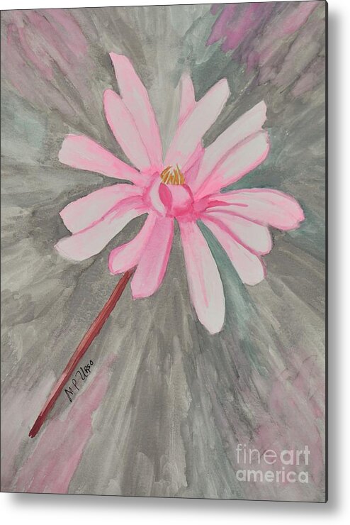 Pink Star Magnolia Metal Print featuring the painting Pink Star Magnolia by Maria Urso