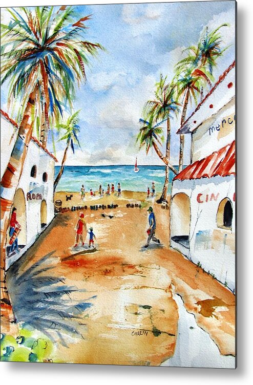 Playa Del Carmen Metal Print featuring the painting Playa del Carmen by Carlin Blahnik CarlinArtWatercolor