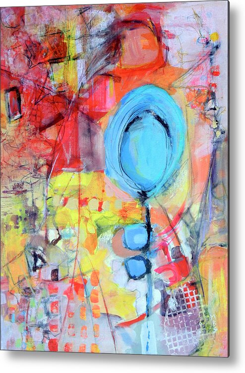 Schiros Metal Print featuring the painting Pools of Calm by Mary Schiros