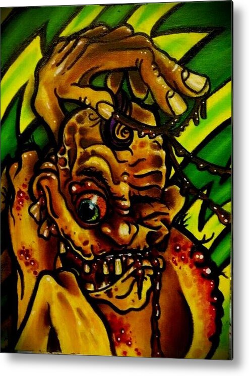 Monster Metal Print featuring the painting Poop Monster by Ryan Almighty