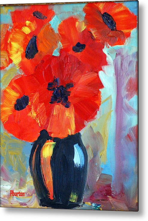 Poppy Metal Print featuring the painting Poppy by Phil Burton