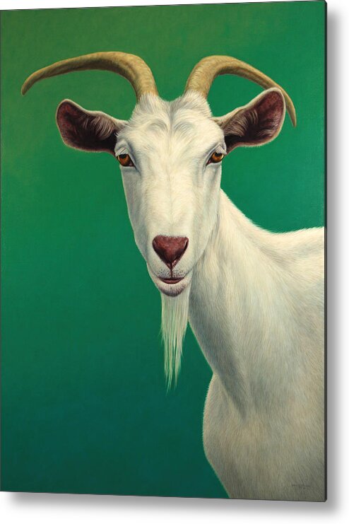 Goat Metal Print featuring the painting Portrait of a Goat by James W Johnson