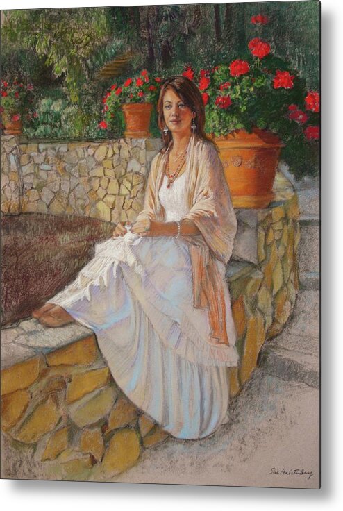 Portrait Metal Print featuring the painting Portrait of Alitta by Sue Halstenberg