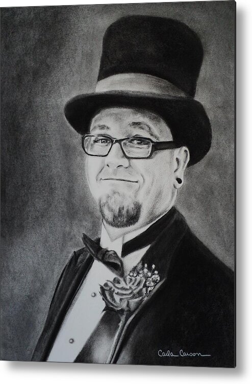Wedding Metal Print featuring the drawing Portrait of Douglas by Carla Carson