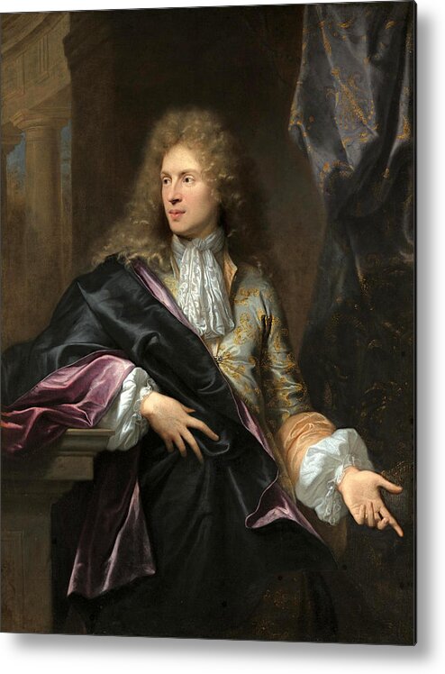 Hyacinthe Rigaud Metal Print featuring the painting Portrait of Pierre-Vincent Bertin by Hyacinthe Rigaud