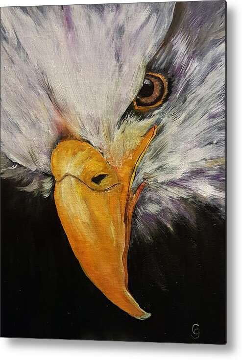 Bald Eagle Metal Print featuring the painting Power and Strength  64 by Cheryl Nancy Ann Gordon