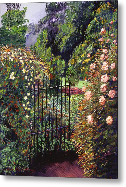 Gardens Metal Print featuring the painting Quiet Garden Entrance by David Lloyd Glover