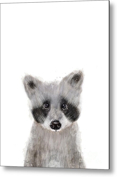 Raccoon Metal Print featuring the painting Raccoon by Bri Buckley