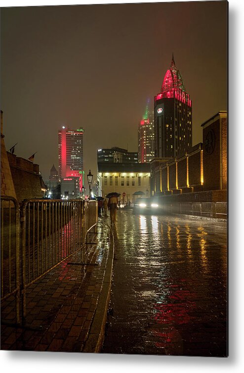 Rain Metal Print featuring the photograph Rain and Fog in Mobile by Brad Boland