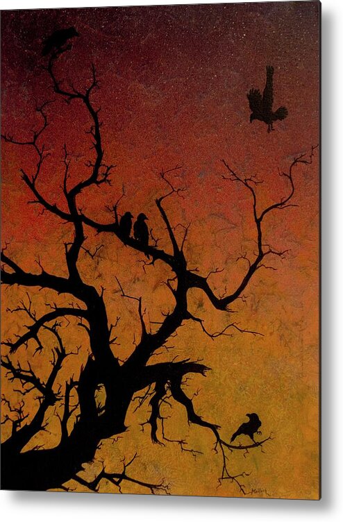 Ravens Metal Print featuring the painting Ravens Roost by Jack Malloch