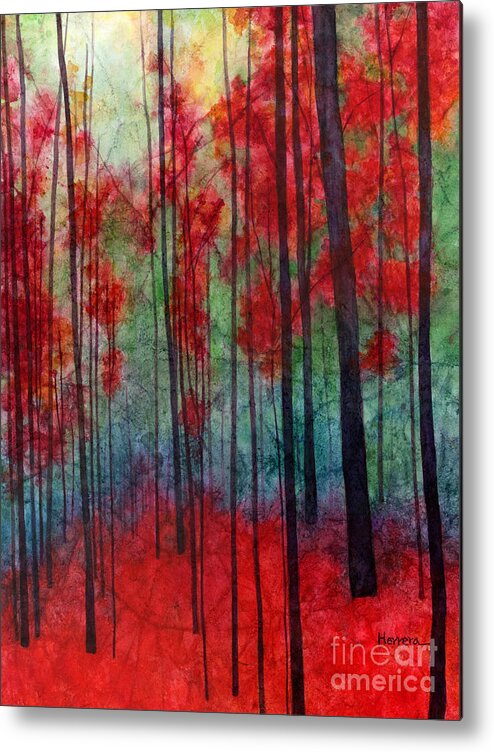 Red Metal Print featuring the painting Red Velvet by Hailey E Herrera