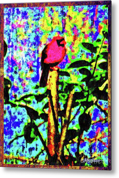 Chromatic Poetics Metal Print featuring the digital art Redbird Dreaming about Why Love is Always Important by Aberjhani