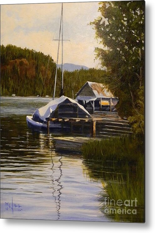 Lake Metal Print featuring the painting Reflections of Summer by Paul K Hill