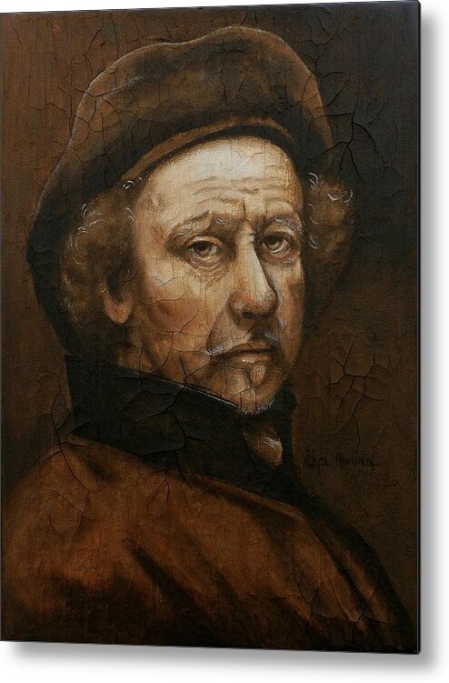 Master Painting Metal Print featuring the painting Remembering Rembrandt by Al Molina