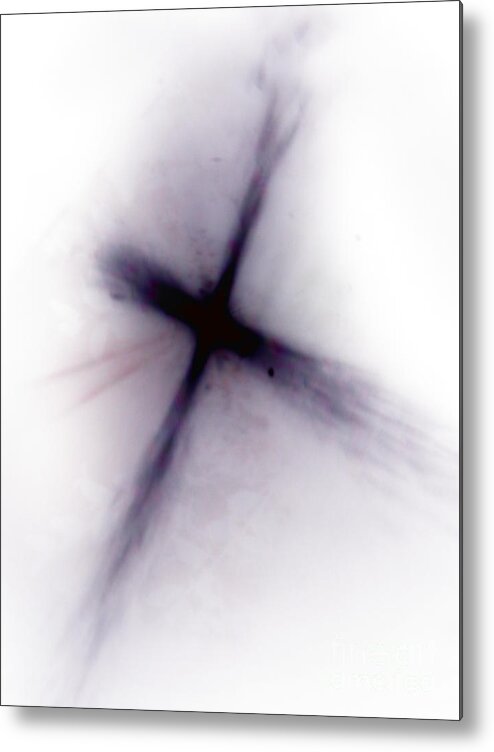 Inverted Sun Cross Form Metal Print featuring the photograph Reminded ll by Robin Coaker