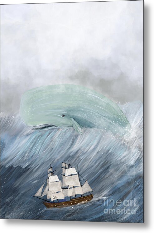 Whales Metal Print featuring the painting Revenge Of The Whale by Bri Buckley