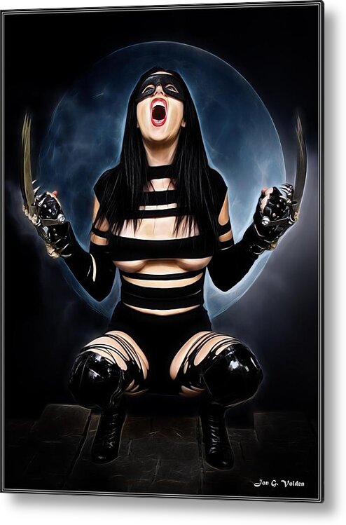 Fantasy Metal Print featuring the painting Wildcat Unleashed by Jon Volden