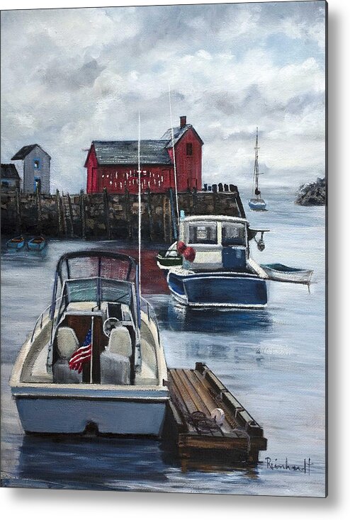 Motif #1 Metal Print featuring the painting Rockport by Lisa Reinhardt
