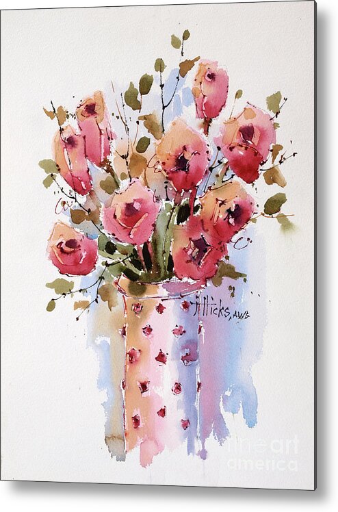Flowers Metal Print featuring the painting Roses by Joyce Hicks