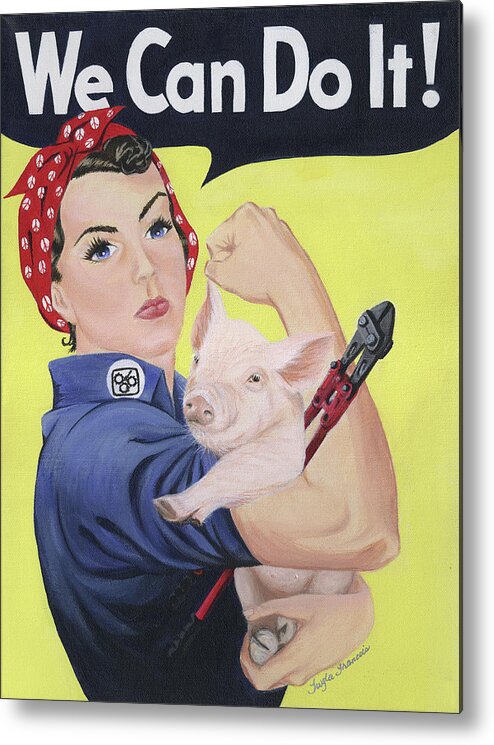 Animal Liberation Metal Print featuring the painting Rosie the Rescuer by Twyla Francois