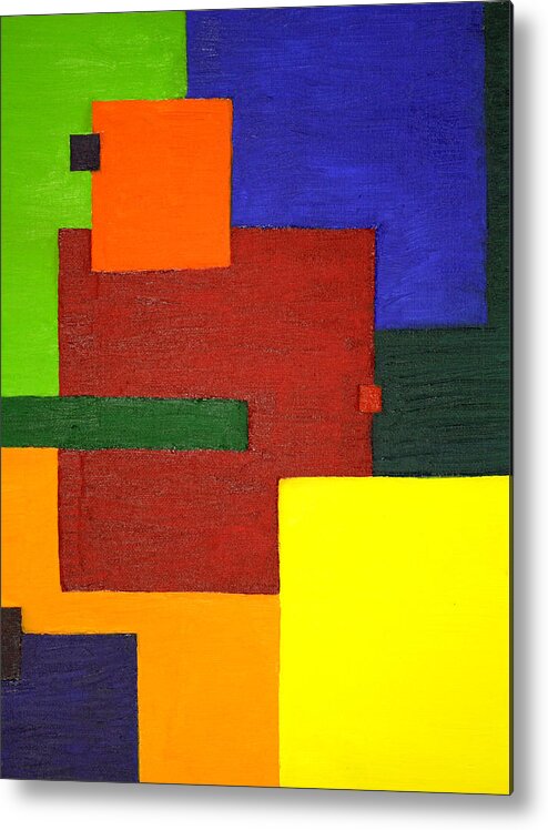 Square Metal Print featuring the painting Saturation Squares by Beth Parrish