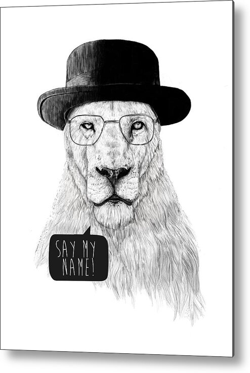 Lion Metal Print featuring the mixed media Say my name by Balazs Solti