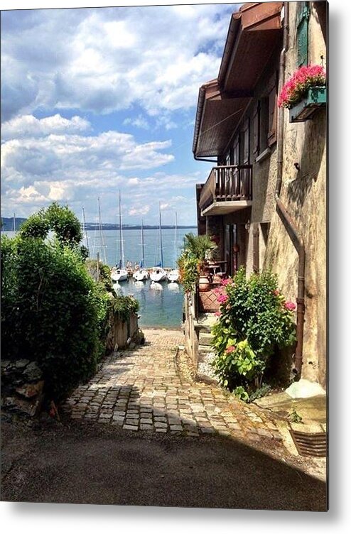 Annecy France Metal Print featuring the photograph Seaside view by Lauren Serene