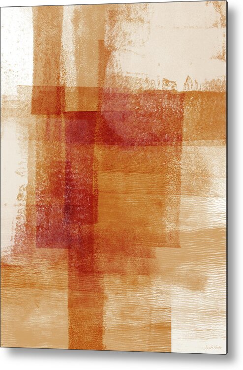 Abstract Metal Print featuring the painting Sienna 2- Abstract Art by Linda Woods by Linda Woods