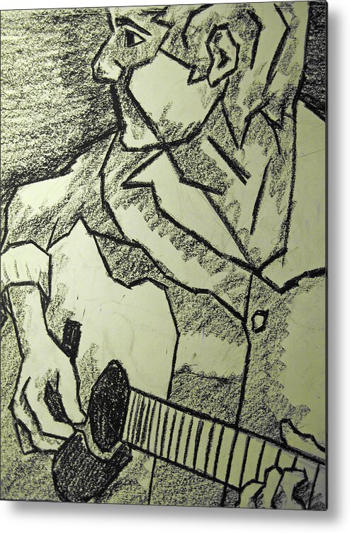 Guitar Metal Print featuring the drawing Sketch - Guitar Man by Kamil Swiatek