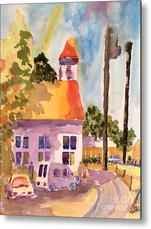 Church Bells Metal Print featuring the painting Small Town America by Patsy Walton