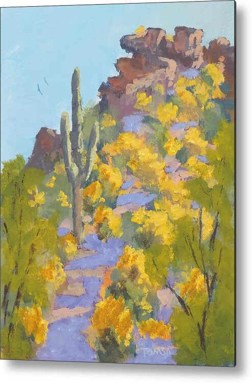 Art For Sale Metal Print featuring the painting Sonoran Springtime - Art by Bill Tomsa by Bill Tomsa
