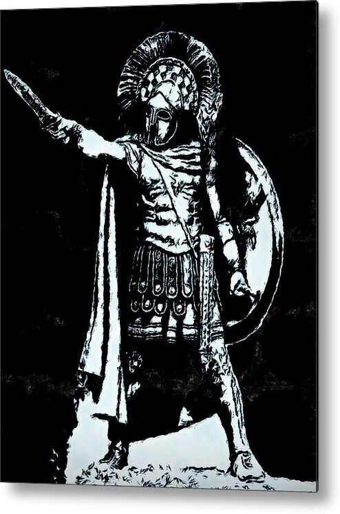 Spartan Warrior Metal Print featuring the painting Spartan Hoplite - 19 by AM FineArtPrints