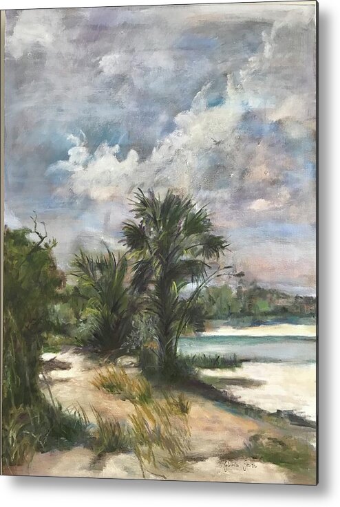 Palm Trees Metal Print featuring the painting St. George Island by Gloria Smith