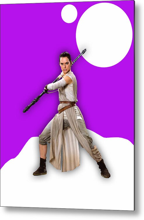 Rey Metal Print featuring the mixed media star Wars Rey Collection by Marvin Blaine