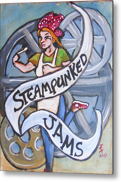 Art Metal Print featuring the painting Steampunked Jams by Loretta Nash