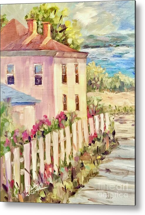 Hudson River Metal Print featuring the painting Steps to the Hudson by Patsy Walton