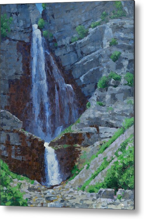 Waterfall Metal Print featuring the painting Stewart Falls by Stephen Bartholomew