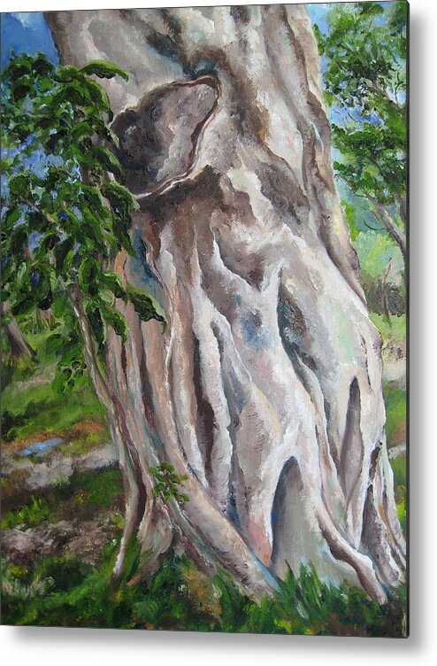 Landscape Metal Print featuring the painting Strangler Fig by Lisa Boyd