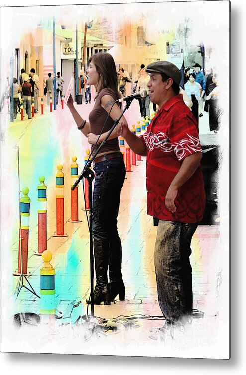 Sing Metal Print featuring the photograph Street Performers In Cotacachi, Ecuador by Al Bourassa