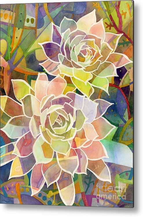 Succulent Metal Print featuring the painting Succulent Mirage 2 by Hailey E Herrera